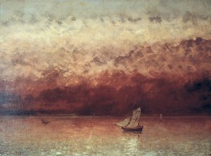 Lake Leman med solnedgang, ca. 1876